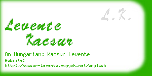 levente kacsur business card